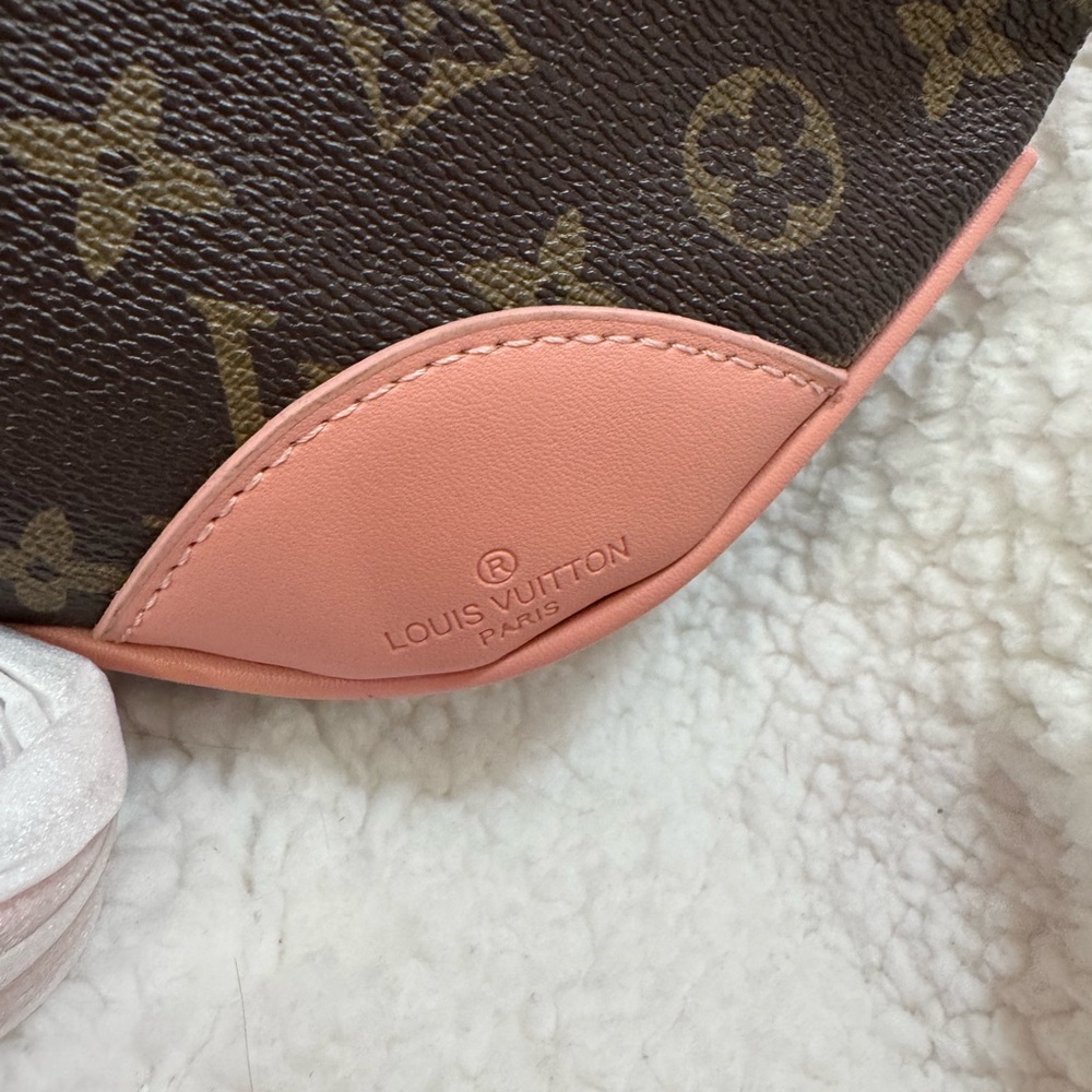 Source Unknown Monogram Brown and Pink Shoulder B… - image 2